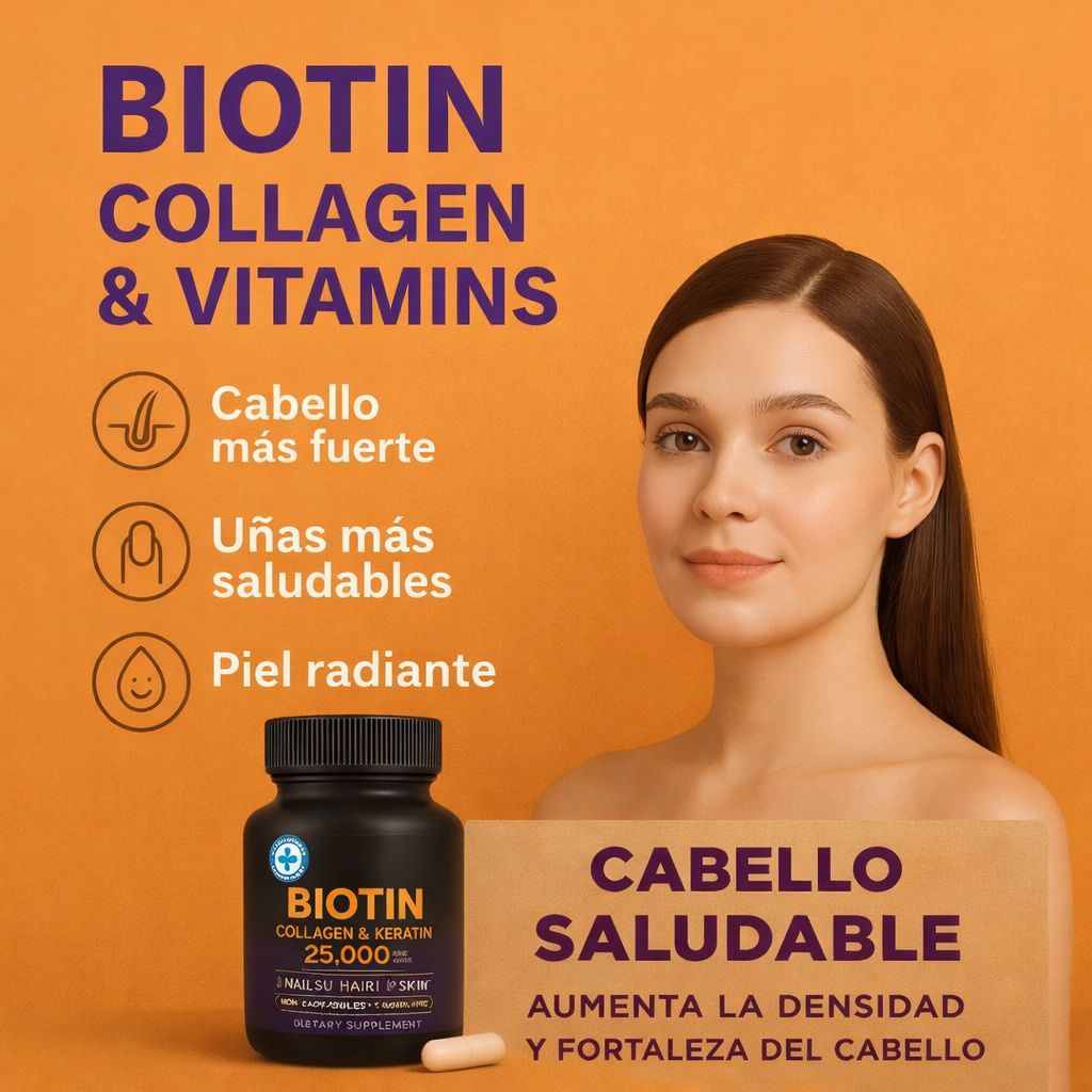 Biotina Plus+ Cabello Fuerte+Colágeno & vitaminas