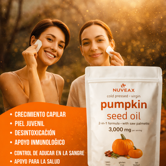 Aceite de Semilla de Calabaza 3000 mg – Cabello Fuerte y Piel Radiante