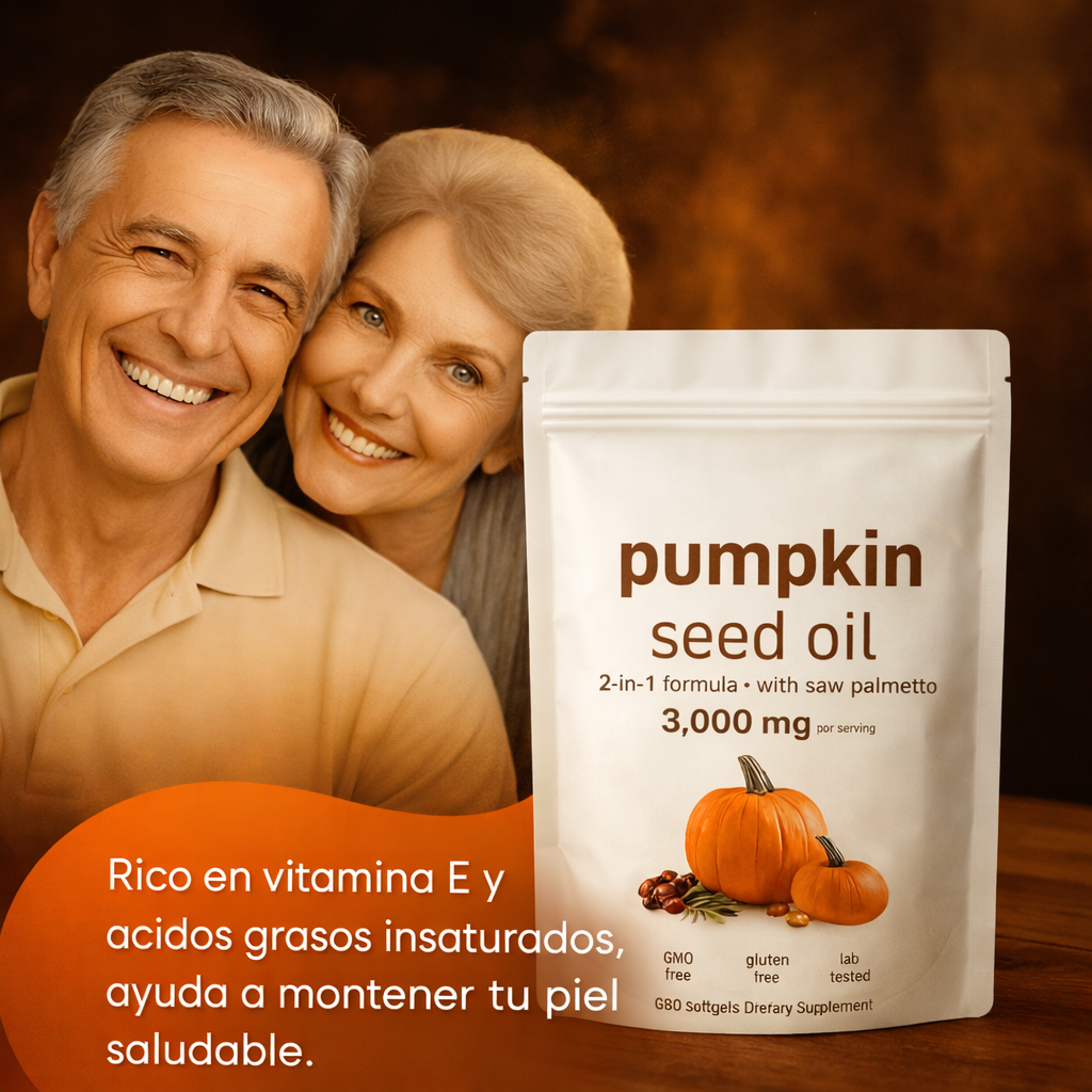 Aceite de Semilla de Calabaza 3000 mg – Cabello Fuerte y Piel Radiante