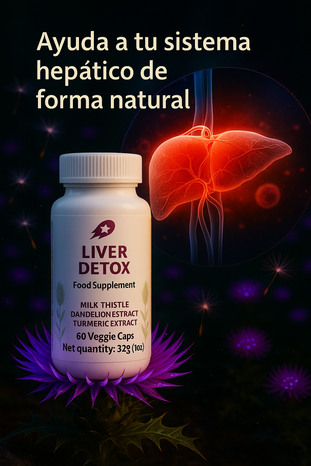 Cardo mariano, diente de león & cúrcuma: Cuidado Hepático y digestivo con productos naturales