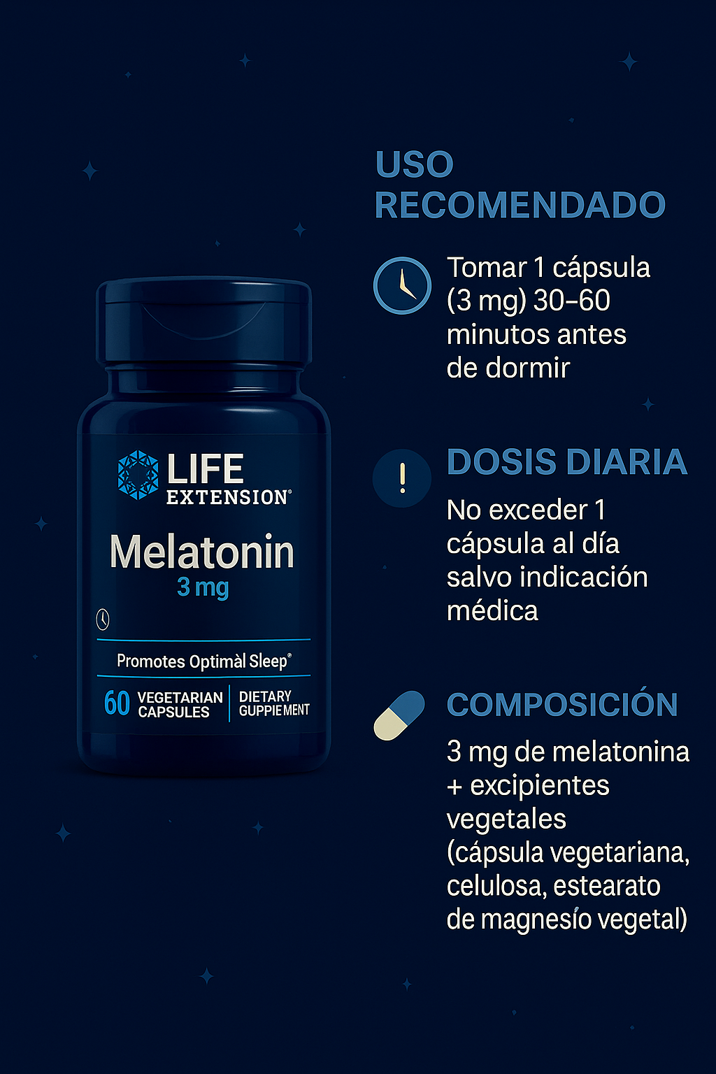Melatonina++ pura(3mg)concentrado sueño reparador