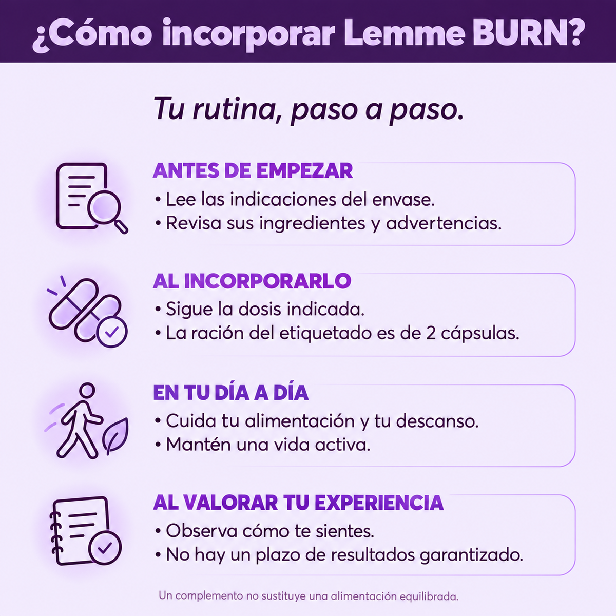 Lemme Burn · Actiponin®, Té Verde y Vitaminas B6 y B12 ·