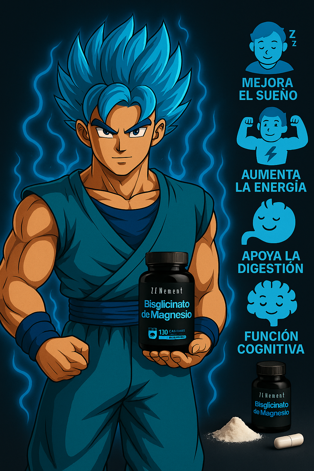 Magnesio bisglicinato con alta biodisponibilidad