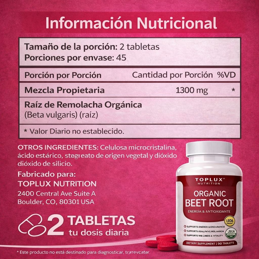 Presión Arterial Saludable y Circulación Óptima Fórmula Avanzada de-Remolacha Concentrada