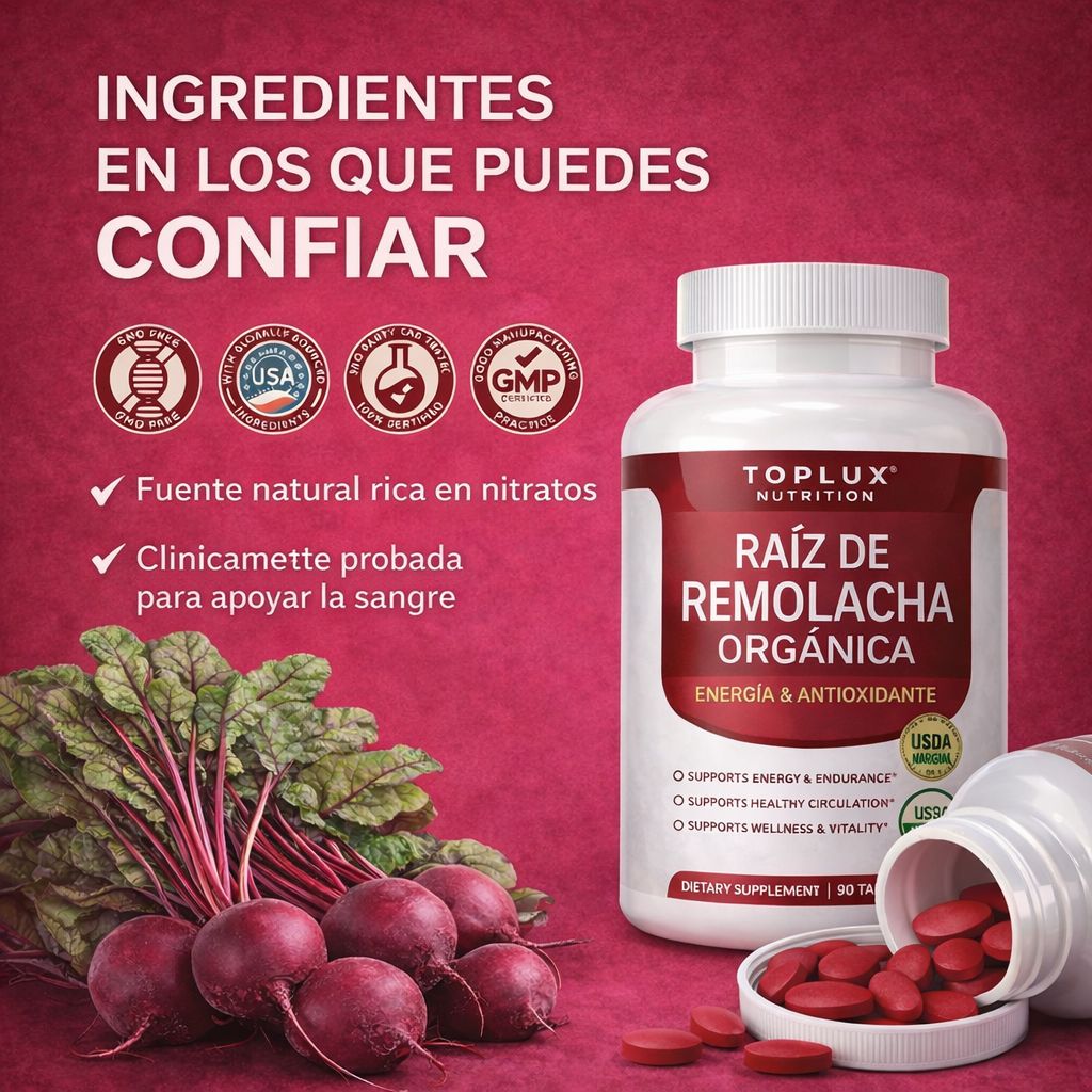 Presión Arterial Saludable y Circulación Óptima Fórmula Avanzada de-Remolacha Concentrada