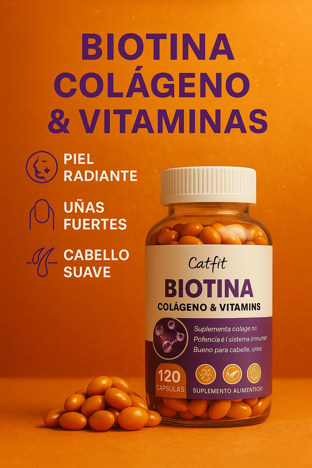 Biotina Plus+ Cabello Fuerte+Colágeno & vitaminas